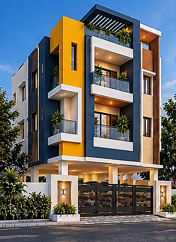 Ocean View Residency concept elevation, Panaiyur