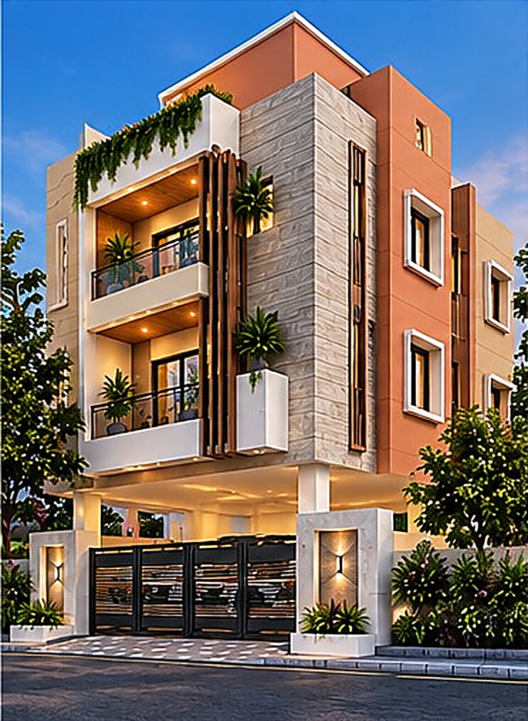 Sunrise Residency concept elevation, Marakkanam